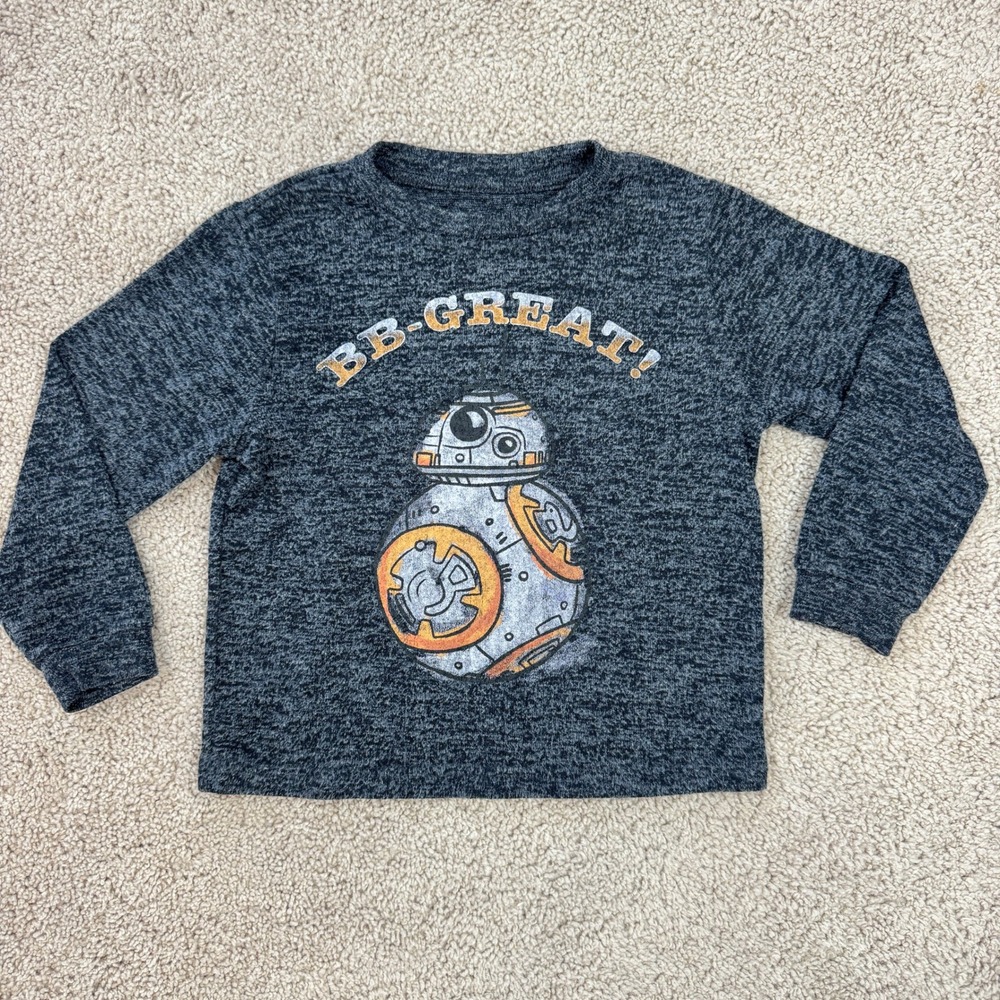 Star Wars BB-8 Mad Engine Boys Shirt 5T Grey Marled Long Sleeve BB-GREAT TGT3985